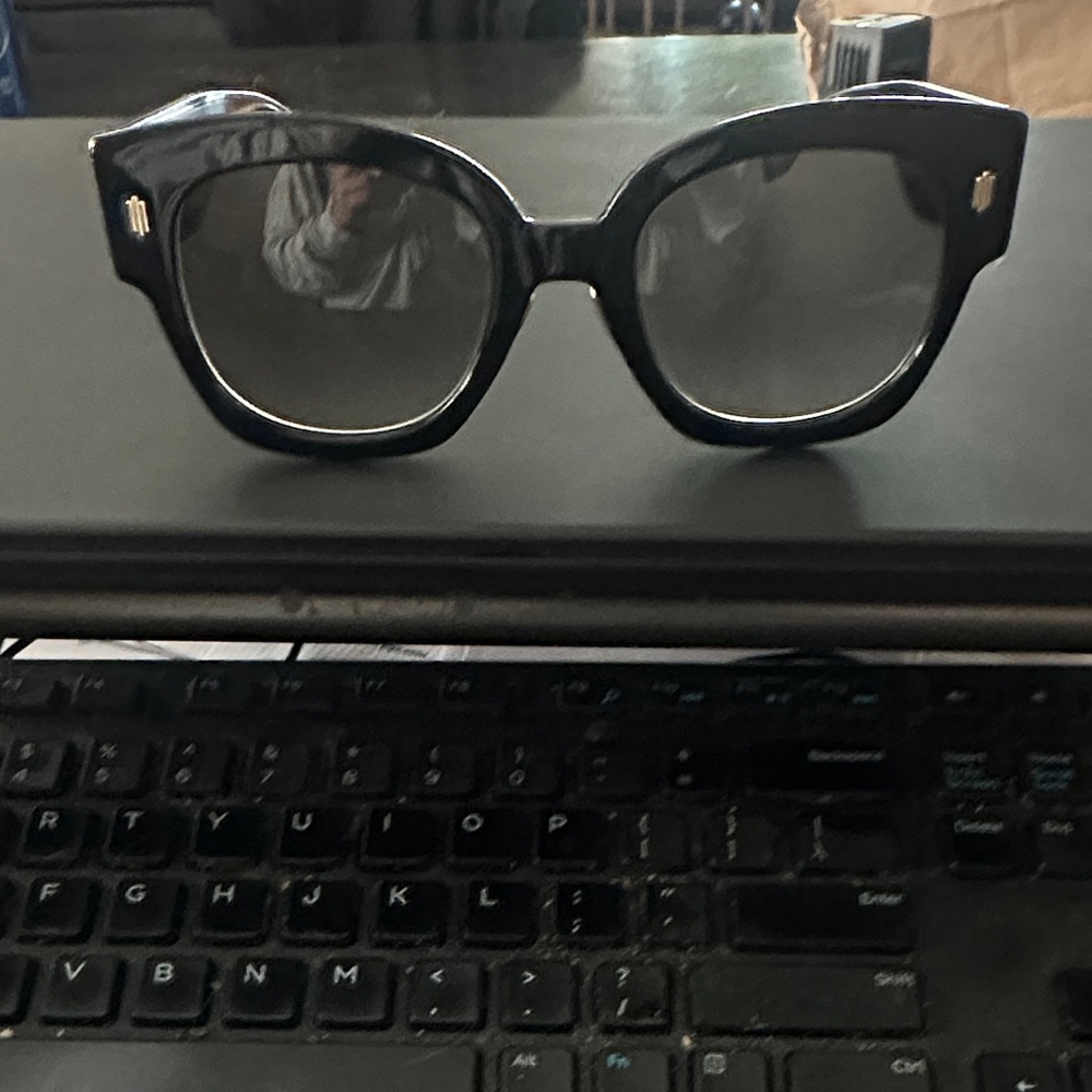 Fendi Black Gloss Square Frame Sunglasses